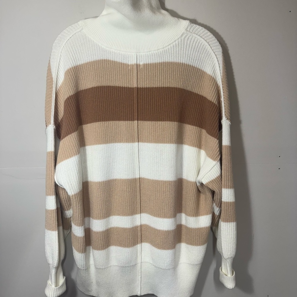 Aerie Multicolor Striped Cowl Neck Sweater - Picture 2 of 2